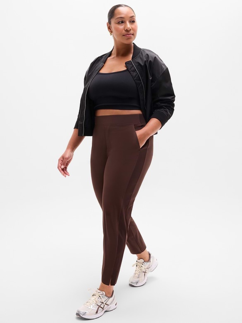 Athleta | Brooklyn Mid Rise Ankle Pants Brown Woodland Women's Size 14T 14 Tall